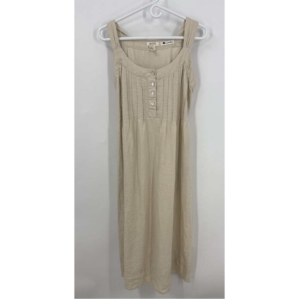 Malvin Hamburg Germany I Love Linen classic casual, Boho, granny midi Dress M